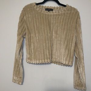 Derek Heart Tan Ribbed Sweater